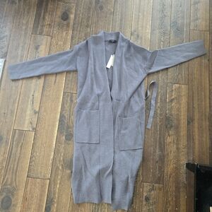 Silver V-Neck Sheath Long Sleeve Work Dress